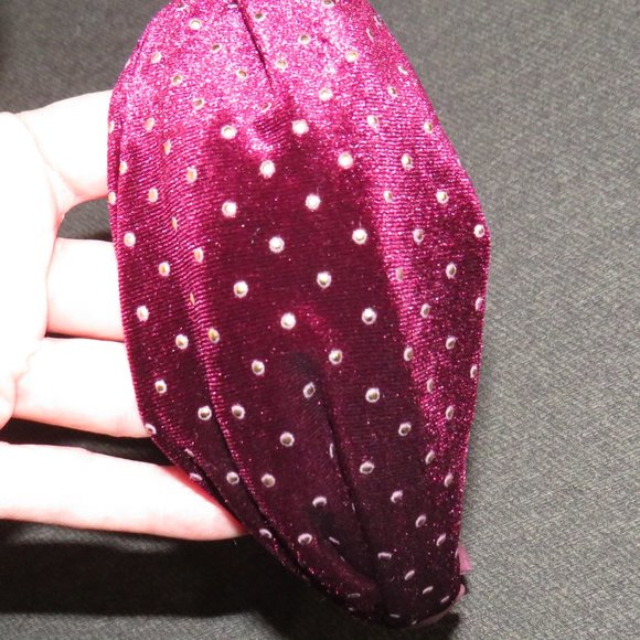 Torrid Wine Velvet Knot Studded Headband NEW - Picture 5 of 9